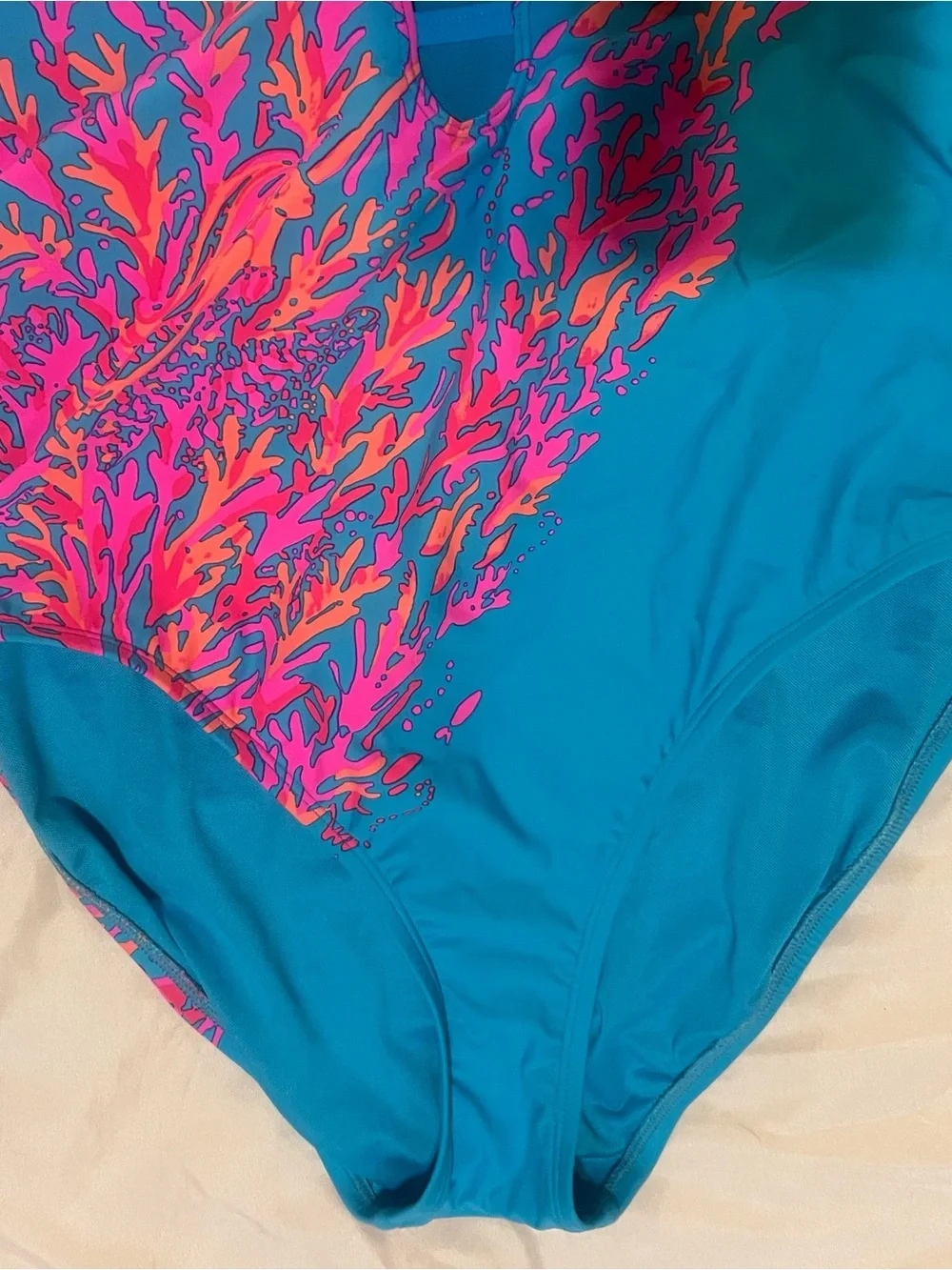 Lilly Pulitzer Teslee One Piece Swimsuit Turquoise Oasis Sz 14